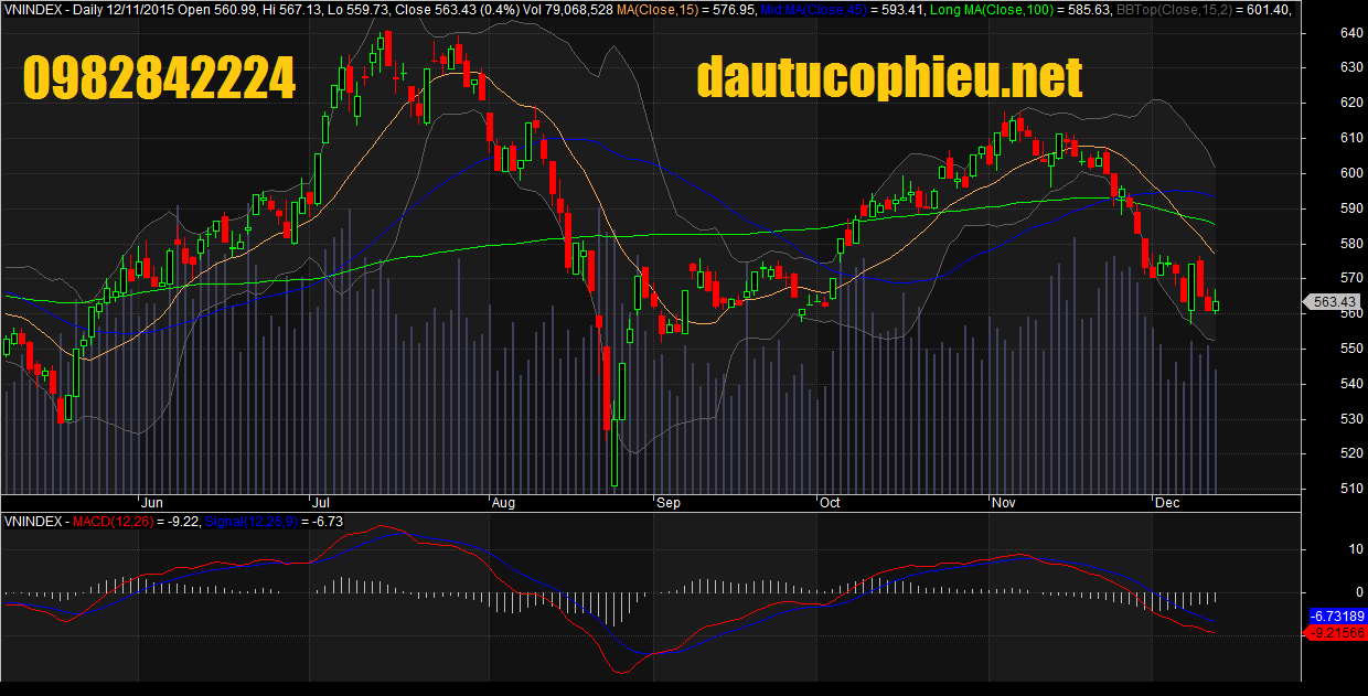 Đồ thị VN-Index ngày 11/12/2015