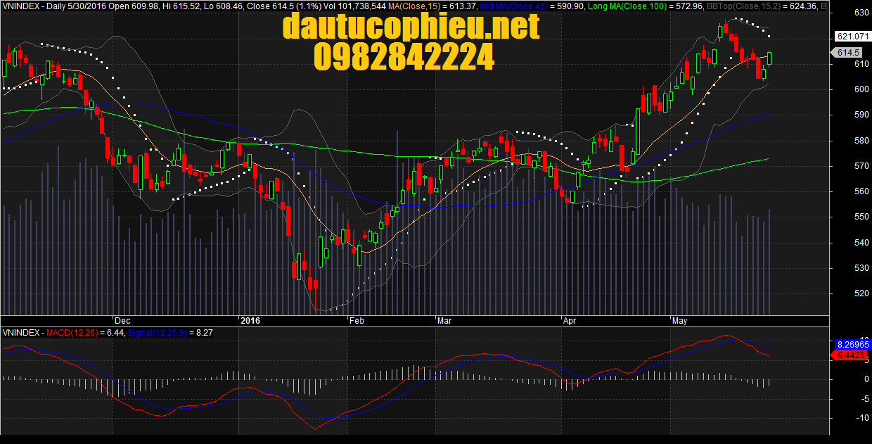 Đồ thị VN-Index ngày 30/05/2016