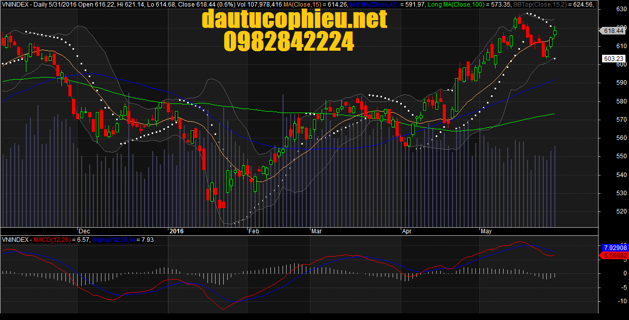 Đồ thị VN-Index ngày 31/05/2016