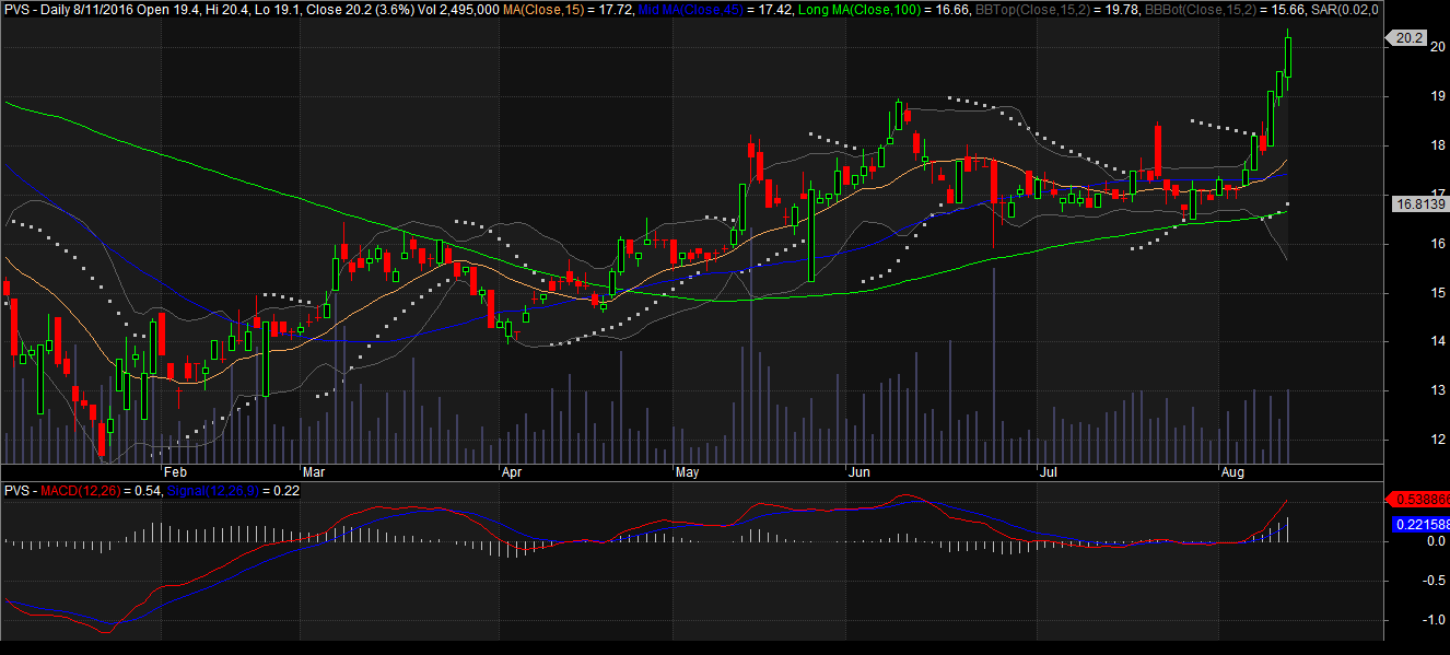 đồ thị cổ phiếu PVS