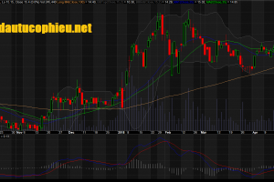 Đồ thị cổ phiếu EIB phiên giao dịch ngày 08/05/2018. Nguồn: AmiBroker