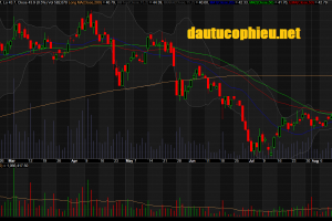 Đồ thị cổ phiếu FPT giữa phiên giao dịch ngày 22/08/2018. Nguồn: AmiBroker