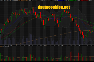 Đồ thị cổ phiếu DXG phiên giao dịch ngày 08/08/2018. Nguồn: AmiBroker