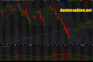 Đồ thị cổ phiếu DXG phiên giao dịch ngày 31/08/2018. Nguồn: AmiBroker