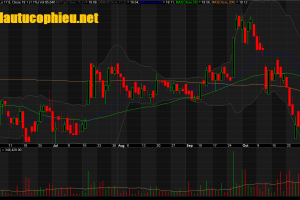 Đồ thị cổ phiếu PPC phiên giao dịch ngày 05/11/2018. Nguồn: AmiBroker