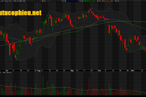 Đồ thị cổ phiếu VCB phiên giao dịch ngày 23/11/2018. Nguồn: AmiBroker