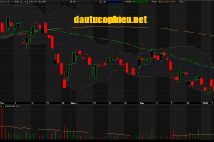 Đồ thị cổ phiếu DXG phiên giao dịch ngày 08/01/2019. Nguồn: AmiBroker