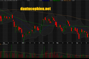 Đồ thị cổ phiếu DGW phiên giao dịch ngày 26/04/2019. Nguồn: AmiBroker