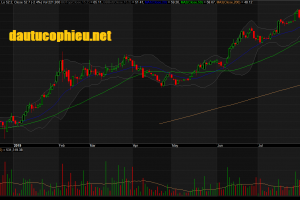 Đồ thị cổ phiếu VEA phiên giao dịch ngày 15/08/2019. Nguồn: AmiBroker